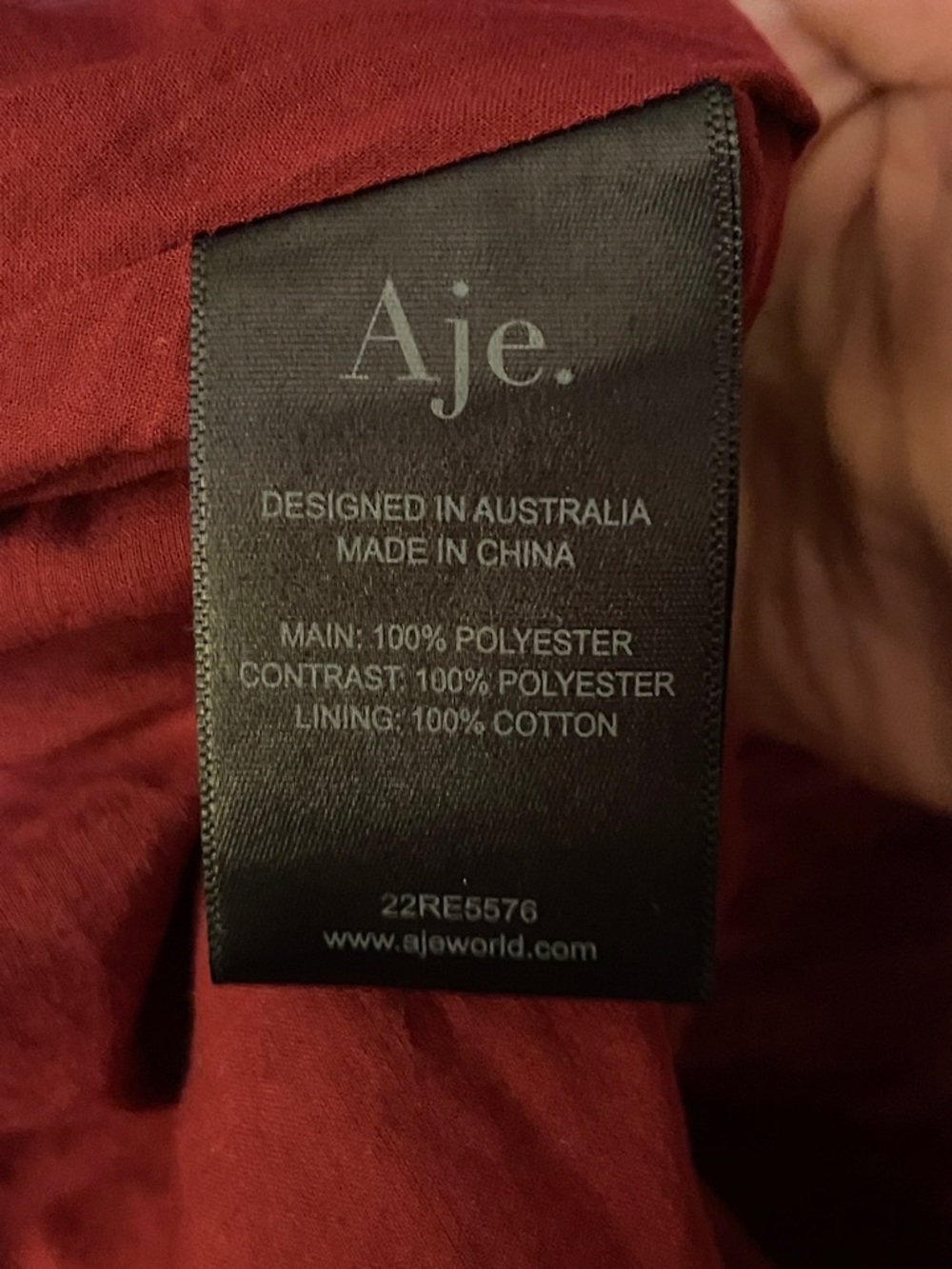 Aje Laurier Wave Maxi Dress Burgundy Red Plissé-Organza Waist Cut-out‎ Gown 12/L - Picture 16 of 16